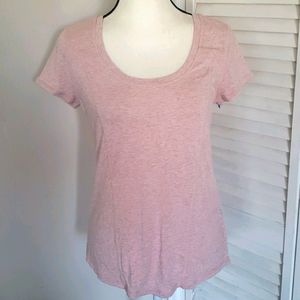 ZELLA Pink Heather Scoop Neck Workout Top, Size Medium